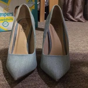 Not just a pump denim blue shoes